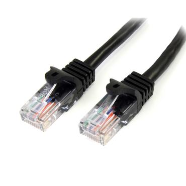 StarTech.com 1m Black Cat5e / Cat 5 Snagless Patch Cable - patchkabel - 1 m - sort