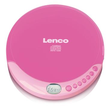 Lenco CD-011 Bærbar CD-afspiller Lyserød