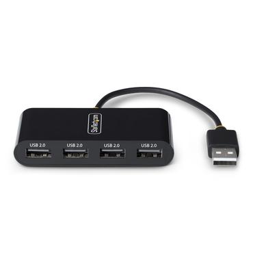 StarTech.com 4-Port USB 2.0 Hub, USB Bus Powered, Small Travel Mini USB Hub, USB 2.0 Splitter, Multi-Port Portable USB Hub, 480Mbps, Overcurrent Protection (OCP) - hub - 4 porte