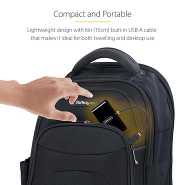 StarTech.com 4-Port USB 2.0 Hub, USB Bus Powered, Small Travel Mini USB Hub, USB 2.0 Splitter, Multi-Port Portable USB Hub, 480Mbps, Overcurrent Protection (OCP) - hub - 4 porte