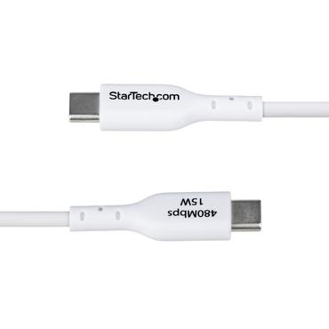 StarTech.com 3ft (1m) White USB-A to USB-C Charging Cable/Cord, M/M - USB typ C-kabel - USB till 24 pin USB-C - 1 m