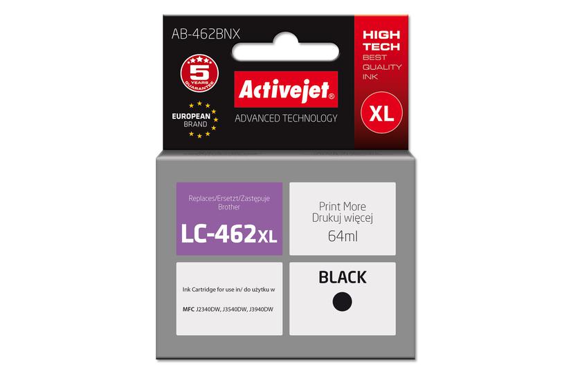 Activejet AB-462BNX Ink for Brother printer  Replacement Brother LC-462XLBK; Supreme; 64 ml; black.
