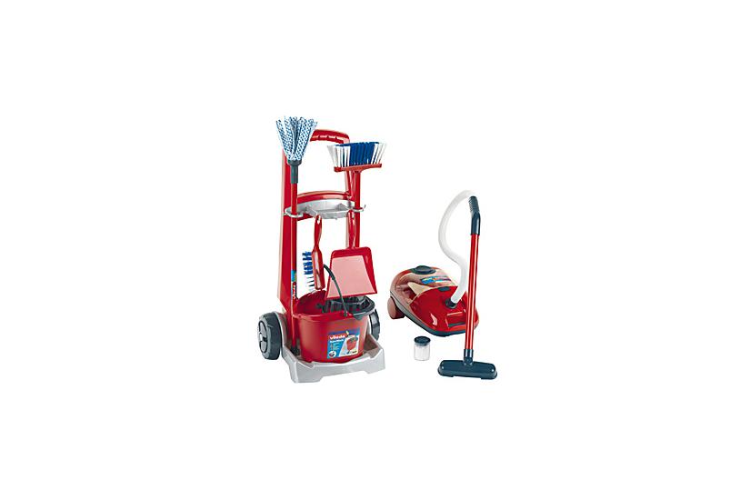 Theo Klein Vileda cleaning trolley + vakuum cleaner