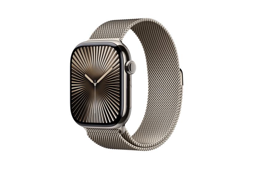 Apple Watch Series 10 GPS + Cellular 46mm Natural Titanium Case with Natural Milanese Loop - S/M