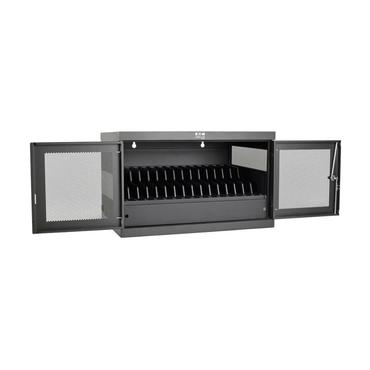 Eaton Tripp Lite Series 16-Device USB Charging Station Cabinet with Sync for iPad and Android Tablets, Wall-Mount and Cart Options, 230V, BS1363 to C13 Plug, Black - multi-enhedsoplader
