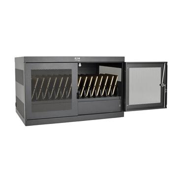 Eaton Tripp Lite Series 16-Device USB Charging Station Cabinet with Sync for iPad and Android Tablets, Wall-Mount and Cart Options, 230V, BS1363 to C13 Plug, Black - multi-enhedsoplader