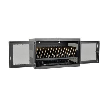 Eaton Tripp Lite Series 16-Device USB Charging Station Cabinet with Sync for iPad and Android Tablets, Wall-Mount and Cart Options, 230V, BS1363 to C13 Plug, Black - multi-enhedsoplader