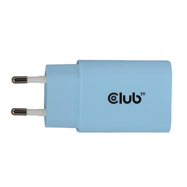 CLUB-3D Ladegerät USB-C,PD,30W, blau 2er-Pack, 15V/2A