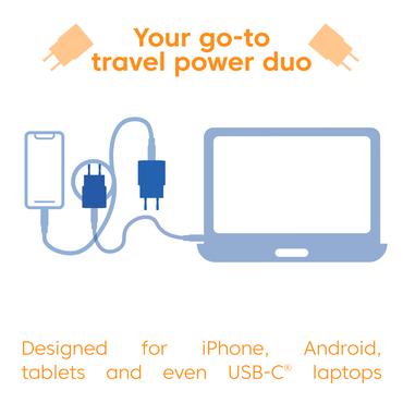 CLUB-3D Ladegerät USB-C,PD,30W, blau 2er-Pack, 15V/2A