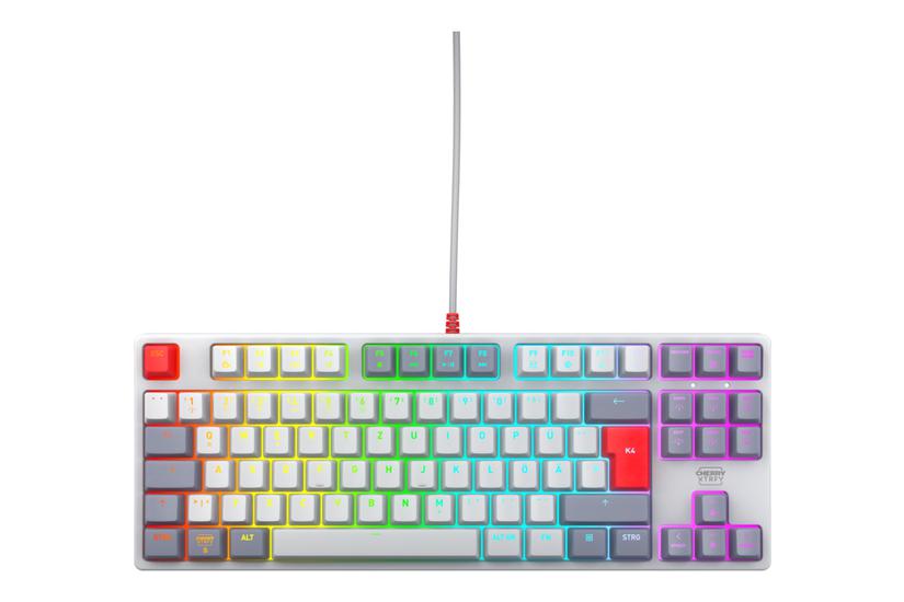 CHERRY XTRFY K4V2 - Retro Edition - tastatur - RGB - 80% TKL - QWERTZ - tysk - grå Indgangsudstyr