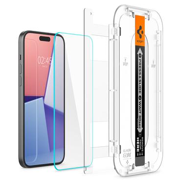 Spigen GLAS.TR EZ FIT 2-Pack - Szkło hartowane do iPhone 15 2 szt