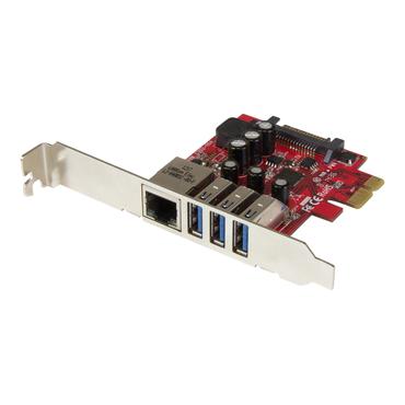 StarTech.com 3 Port PCI Express USB 3.0 Card + Gigabit Ethernet