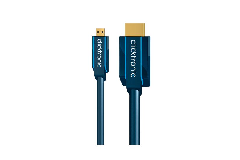 ClickTronic 5m Micro-HDMI Adapter HDMI-kabel HDMI Type D (Micro) HDMI Type A (Standard) Blå