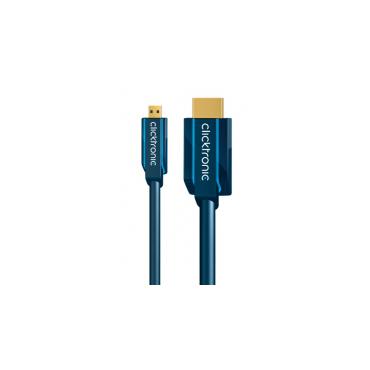 ClickTronic 5m Micro-HDMI Adapter HDMI-kabel HDMI Type D (Micro) HDMI Type A (Standard) Blå