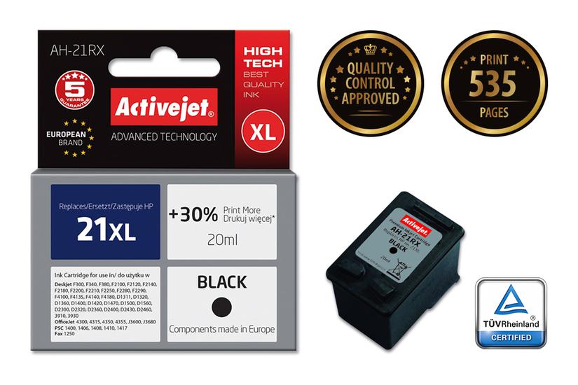 Activejet AH-21RX bl&aelig;k (erstatning HP 21XL C9351A; Premium; 20 ml; sort)