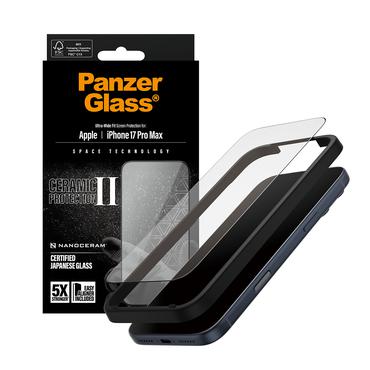 PanzerGlass ® Ceramic II Skærmbeskyttelse iPhone 17 Pro Max | Ultra-Wide Fit m. EasyAligner