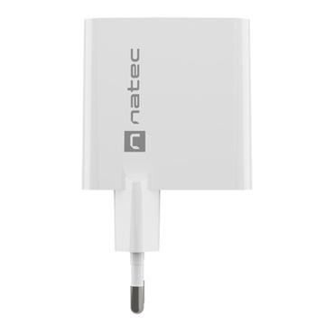 NATEC NUC-2142 oplader til mobil enhed Universel Hvid Vekselstrøm Hurtig opladning Indendørs
