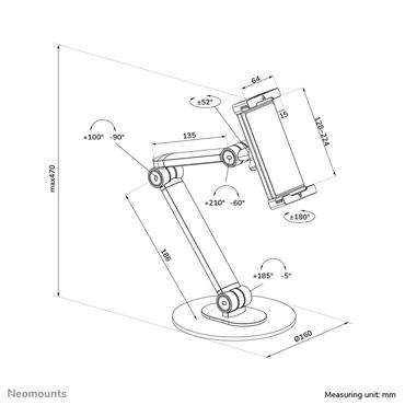 Neomounts DS15-550WH1 stativ - for tablet - hvid