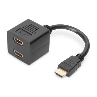 Digitus AK-330400-002-S HDMI-kabel 0,2 m HDMI Type A (Standard) 2 x HDMI Type A (Standard) Sort