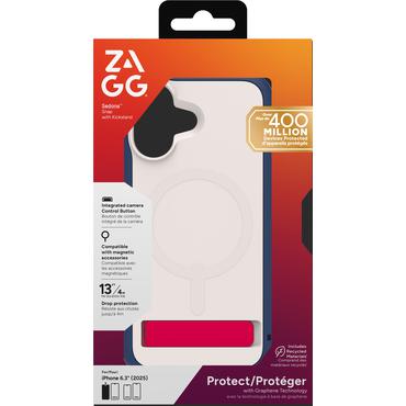 ZAGG Sedona Snap Kickstand mobiltelefon etui 16 cm (6.3") Cover Bl&aring;, R&oslash;d, Hvid