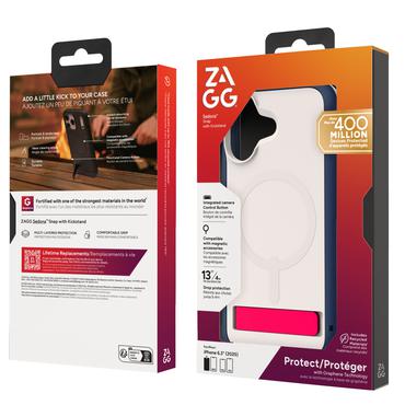 ZAGG Sedona Snap Kickstand mobiltelefon etui 16 cm (6.3") Cover Bl&aring;, R&oslash;d, Hvid