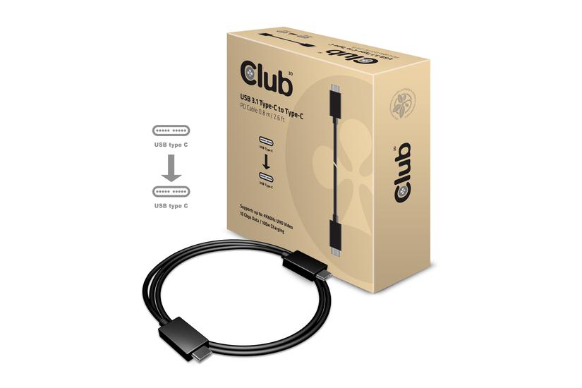 Club 3D CAC-1522 - USB typ C-kabel - 24 pin USB-C till 24 pin USB-C - 80 cm
