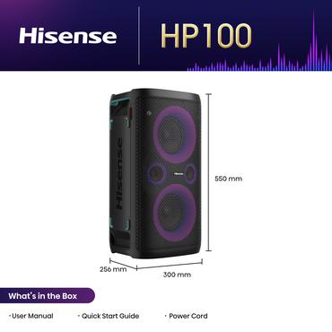 Hisense PartyRocker One HP100 Festtaler Sort, Gr&oslash;n 300 W