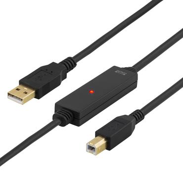 DELTACO USB-EX05M - USB-kabel - USB Type B til USB - 5 m