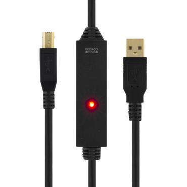 DELTACO USB-EX05M - USB-kabel - USB Type B til USB - 5 m
