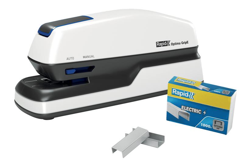 H&aelig;ftemaskine elektrisk Optima GripE t/20ark hvid