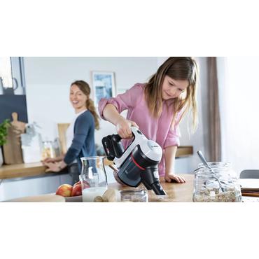 Bosch BBS711W stav støvsuger & elektrisk kost 2-i-1 stangstøvsuger Batteri Dry Hygiejnefilter Poseløs 0,3 L Hvid