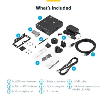 StarTech.com 4K HDMI &ouml;ver IP-mottagare f&ouml;r ST12MHDLAN4K - f&ouml;rl&auml;ngd r&auml;ckvidd f&ouml;r audio/video - 1GbE, HDMI