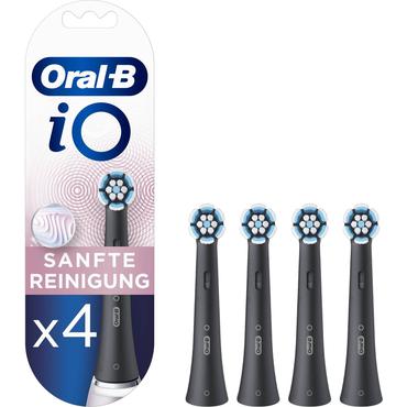 Oral-B iO Sanfte Reinigung 4er (schwarz, Für empfindliche Bereiche und gesünderes Zahnfleisch)