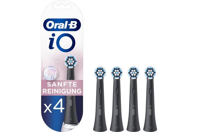 Oral-B iO Sanfte Reinigung 4er (schwarz, Für empfindliche Bereiche und gesünderes Zahnfleisch)