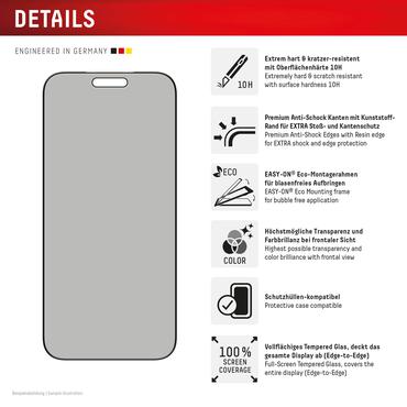 DISPLEX Privacy Panzerglas für iPhone 17 Pro Max
