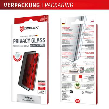 DISPLEX Privacy Panzerglas für iPhone 17 Pro Max