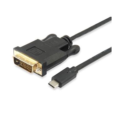 Equip 133468 videokabel adapter 1,8 m USB Type-C DVI-D Sort