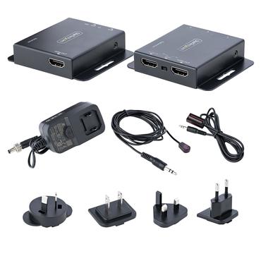 StarTech.com HDMI Extender over CAT6/CAT5, 4K 30Hz/130ft (40m) or 1080p 60Hz/230ft (70m) Video Extender, 4K HDMI over Ethernet Extender, PoC HDMI Transmitter and Receiver Kit, IR Extension - Local Video Output - f&ouml;rl&auml;ngd r&auml;ckvidd f&ouml;r audio/video - HDMI