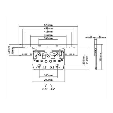 Multibrackets M LED Wallmount Series 7/8/9 Large monteringssats - för platt panel - svart