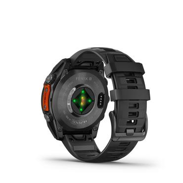 Garmin Fenix 8 - skiffergr&aring; - sportklocka med band - svart - 32 GB