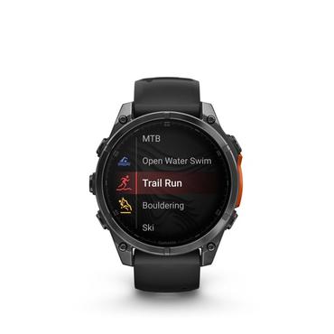 Garmin Fenix 8 - skiffergr&aring; - sportklocka med band - svart - 32 GB