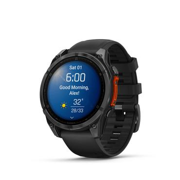 Garmin Fenix 8 - skiffergr&aring; - sportklocka med band - svart - 32 GB