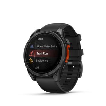 Garmin Fenix 8 - skiffergr&aring; - sportklocka med band - svart - 32 GB