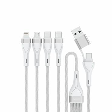4smarts 4in2 USB-C Multi-Ladekabel 1,2m, wei&szlig;