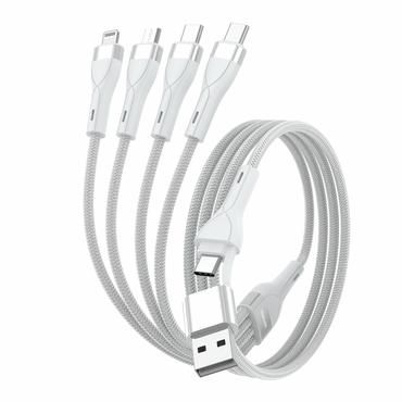 4smarts 4in2 USB-C Multi-Ladekabel 1,2m, wei&szlig;