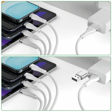 4smarts 4in2 USB-C Multi-Ladekabel 1,2m, wei&szlig;