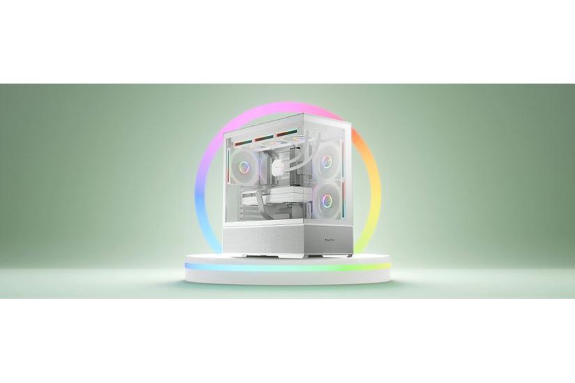 LC Power Chassi - Midi Tower - ATX, mATX, Mini-ITX - 140 mm - Härdat glas - Vit