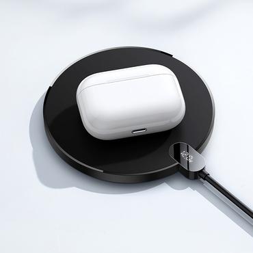 Baseus CCED000001 oplader til mobil enhed Hovedtelefoner, Smartphone Sort USB Trådløs opladning Indendørs