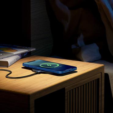 Baseus CCED000001 oplader til mobil enhed Hovedtelefoner, Smartphone Sort USB Trådløs opladning Indendørs