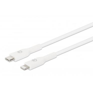 Manhattan 394505 kabel til mobiltelefon Hvid 0,5 m USB C Lightning